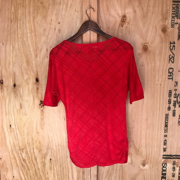 Maurices Women’s Size S Red Sheer Short Sleeve Top - Picture 2 of 5